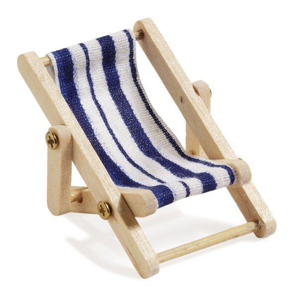 Mini-Liegestuhl, blau-weiß