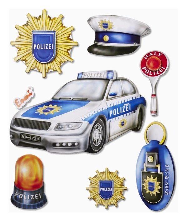 XXL-3D Sticker Polizei