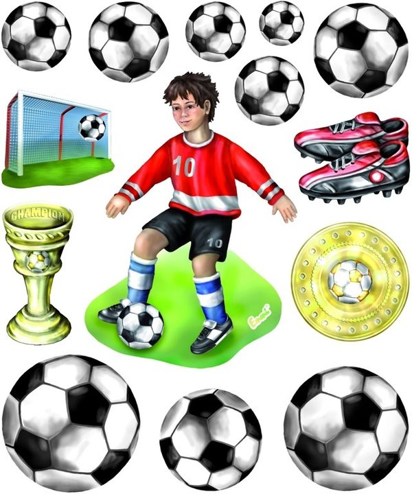 XXL-3D Sticker Fußball