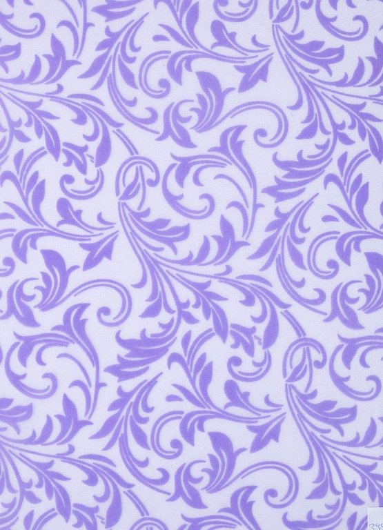 CREApop® Dekostoff Organza beflockt, Ornamente lavendel, 290 mm breit