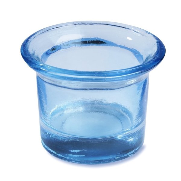 Teelichtglas farbig / transparent, 6,5 x 4,5 cm