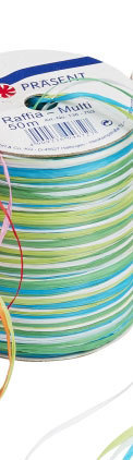 CREApop Bast Multicolor, verschiedene Farbkombinationen, Rolle à 50 m