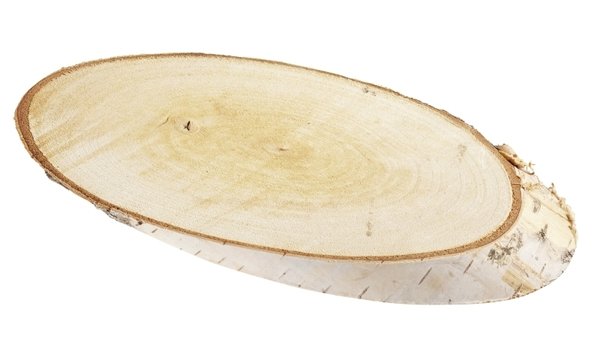 Birkenholzscheiben oval, ca. 9 x 5 cm, 2 Stück