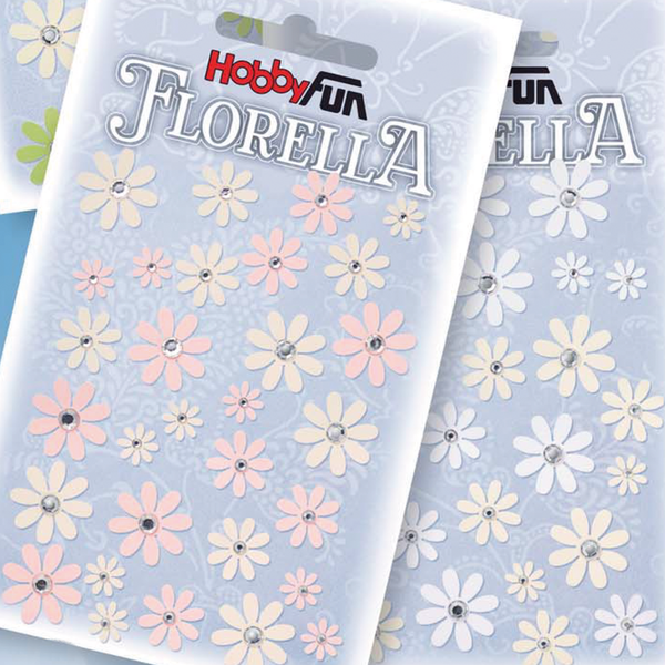 FLORELLA Papier-Blüten Design I, versch. Farben, nicht selbstkl., 33 Stück