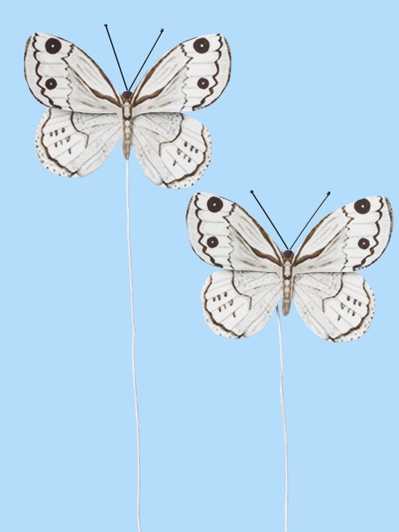 Schmetterling IV, 2 Stück, weiß-schwarz, ca. 6 cm