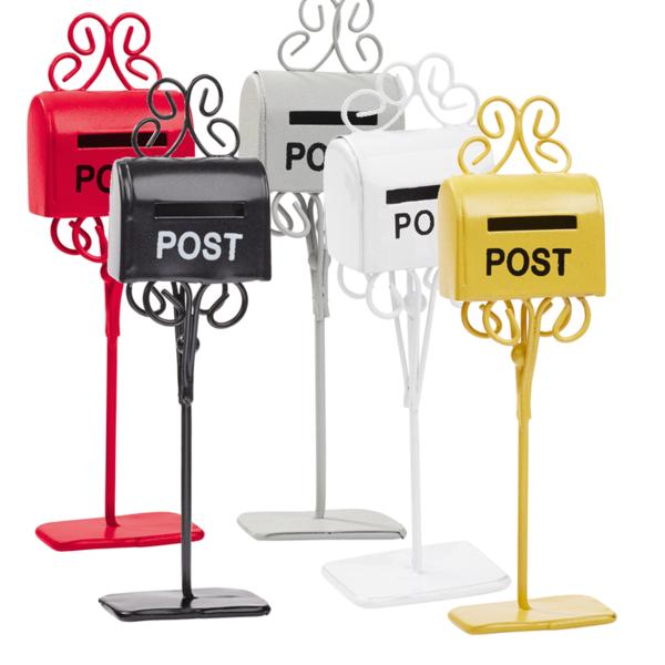 Mail-Box/Briefkasten, weiß, grau, schwarz, rot oder gelb