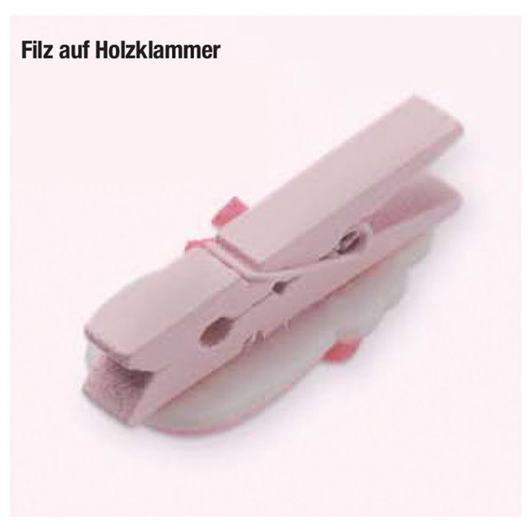 Baby-Wagen, Filz, ca. 4 cm mit Clip, rosa, 3 Stück