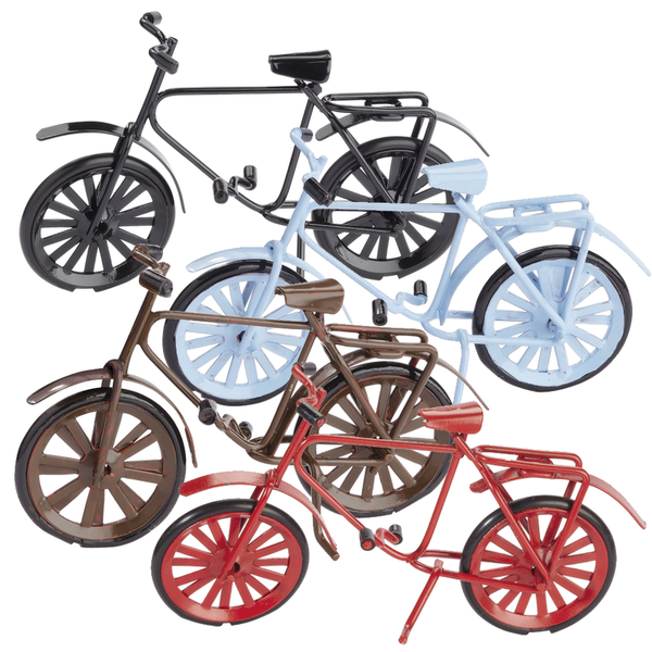 Miniatur-Fahrrad ca. 9,5 x 6 cm, hellblau, braun, rot oder schwarz