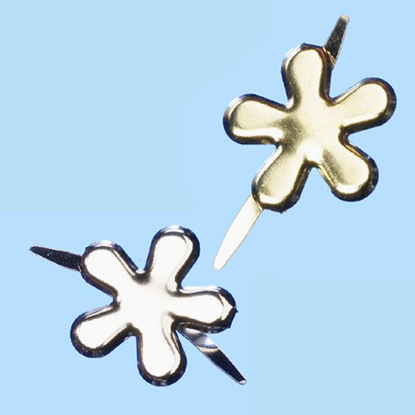 Deko-Verschluss Blume gold oder silber, 13 mm, 9 Stück