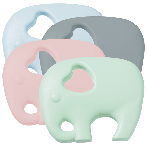 Schnulli-Silikon Elefant 8 cm, hellblau, grau, rosé, mint