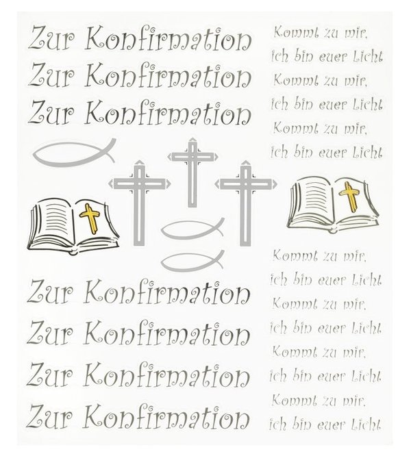 HOBBY-Design Sticker Zur Kommunion, Bogen 15x16,5 cm