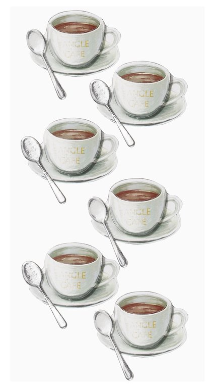 CREApop® Sticker Kaffee, 6 Stück