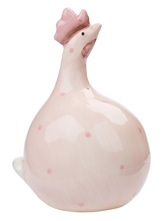 Keramik-Huhn, ca. 9 cm, rosa