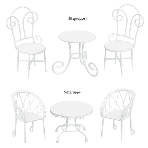 Sitzgruppe, Design I oder II in weiß