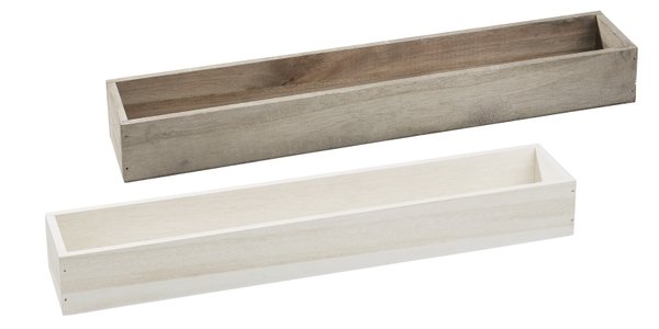 Holztablett Basic 50 x 9 x 6 cm, weiß oder grau