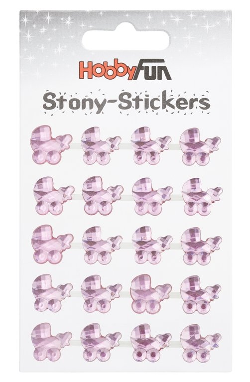 STONY-Sticker Kinderwagen, 20 Stück, rosa
