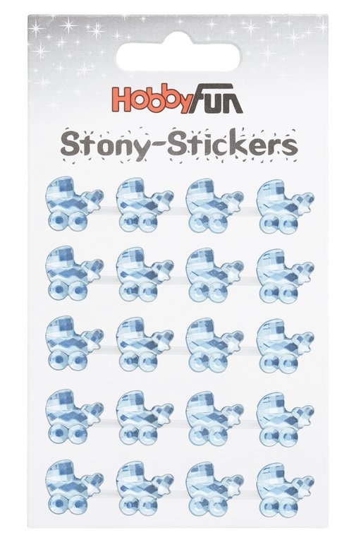 STONY-Sticker Kinderwagen, 20 Stück, hellblau